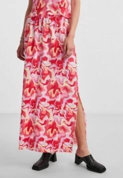 Pieces Pcmuna - Falda Larga - Hot Coral