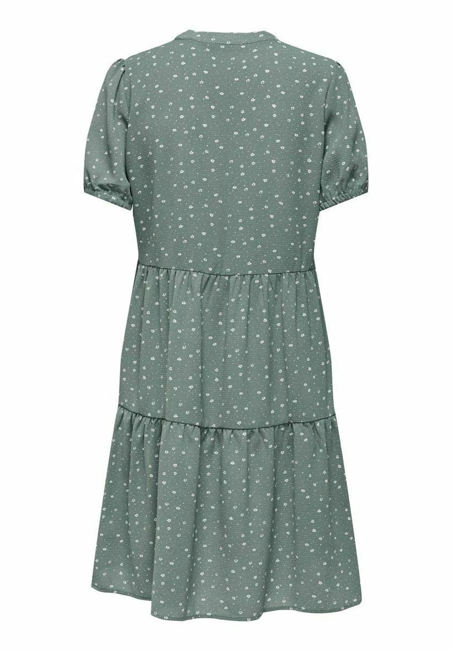 ONLY Gemustertes V-Ausschnitt - Vestido Informal - Balsam Green - Imagen 7