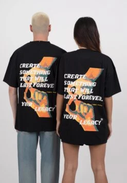 Createc Unisex - Camiseta Estampada - Black