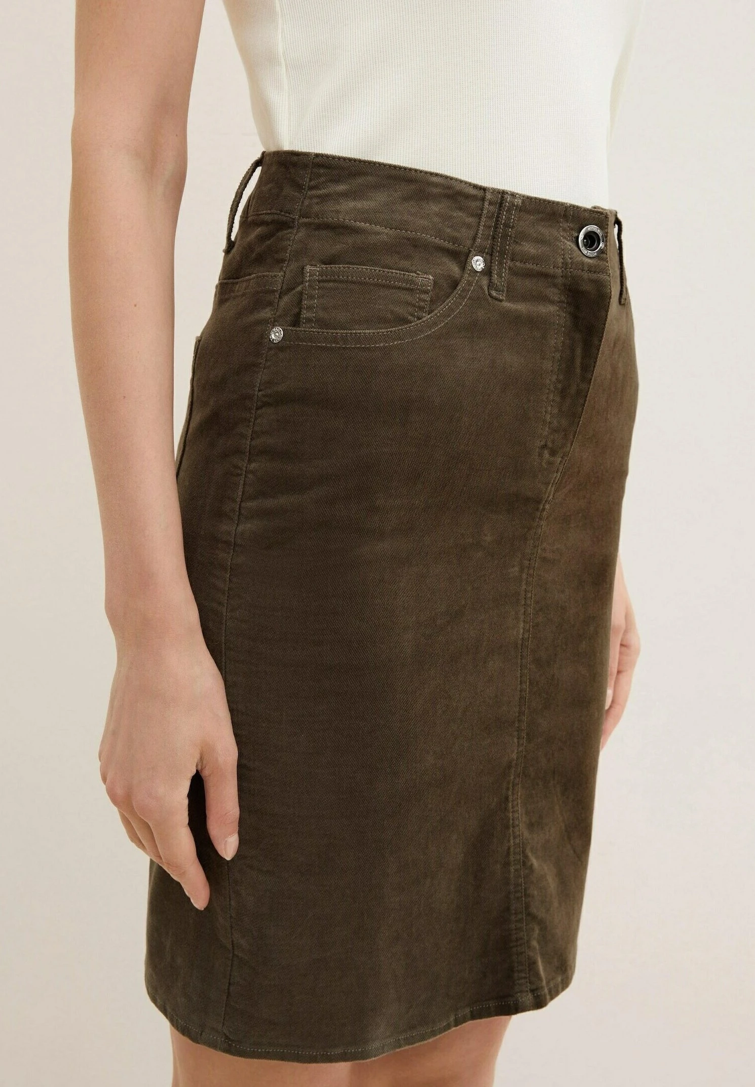 Tom Tailor Basic - Falda Vaquera - Tarmac Khaki - Imagen 4